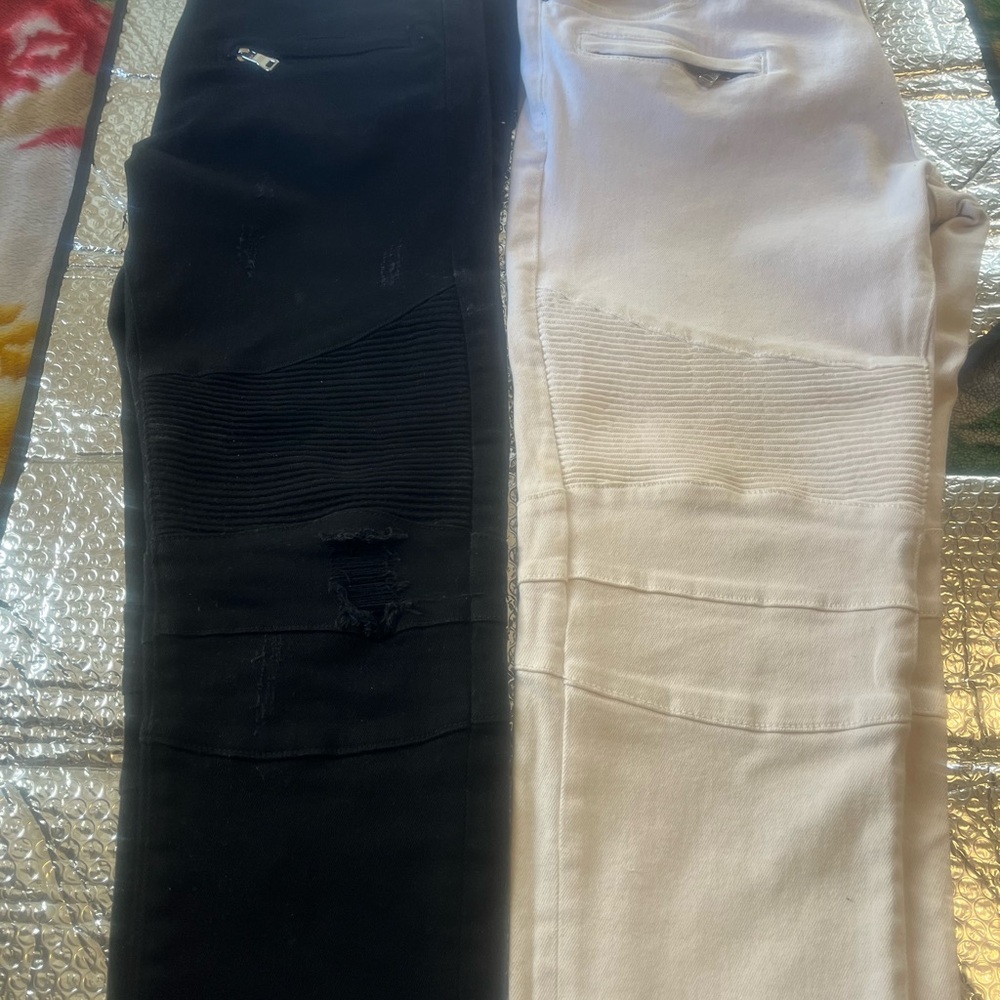 Embellish Sale (2), Distressed Biker Jeans (Size 36), + Free Boss Polo (Size M)